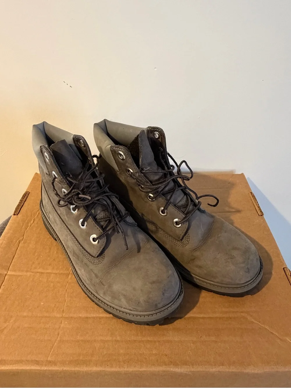 Men's timberland Gray Lace-Up Work Boots
